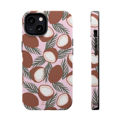 Coque magnétique pour iPhone Motif adorable bouquet de noix de coco