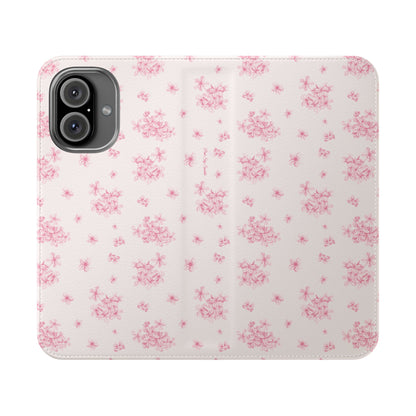 Pink Bloom Wallet Flip Case for iPhone