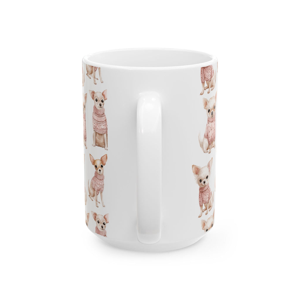 Fancy Toy Chihuahua Ceramic Mug — Cute Dogs in Sweaters 11oz & 15oz