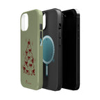 Holiday Bow Tree Magnetic iPhone Case – Sage Green Christmas Edition
