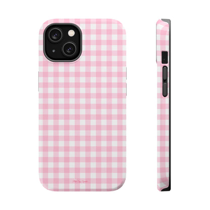 Pink Gingham Magnetic iPhone Case