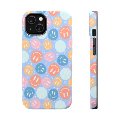 Funda magnética para iPhone All Smiles - Caras sonrientes pastel