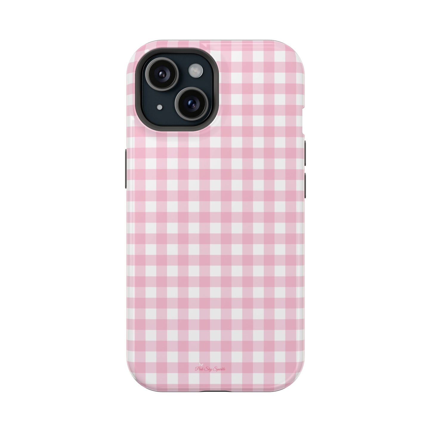 Pink Gingham Magnetic iPhone Case