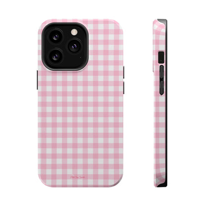 Pink Gingham Magnetic iPhone Case