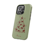 Holiday Bow Tree Magnetic iPhone Case – Sage Green Christmas Edition