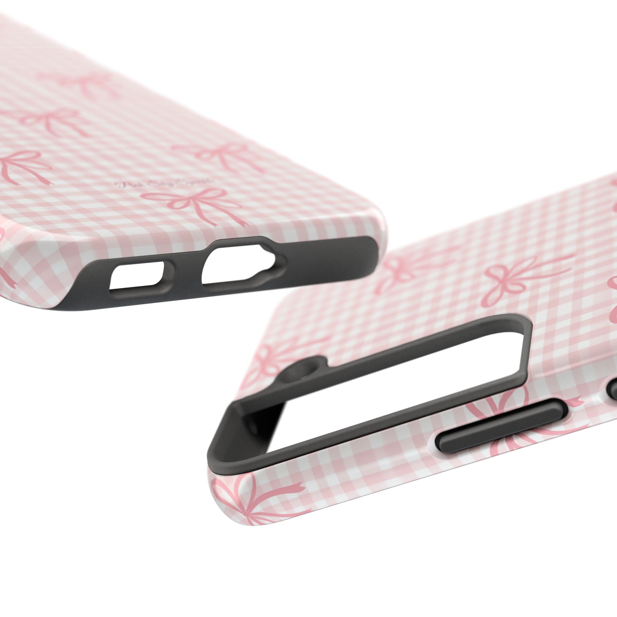 Pink Gingham Coquette Samsung Galaxy Phone Case PINK SKY SPARKLE Pink Gingham Coquette Samsung Galaxy Phone Case PINK SKY SPARKLE