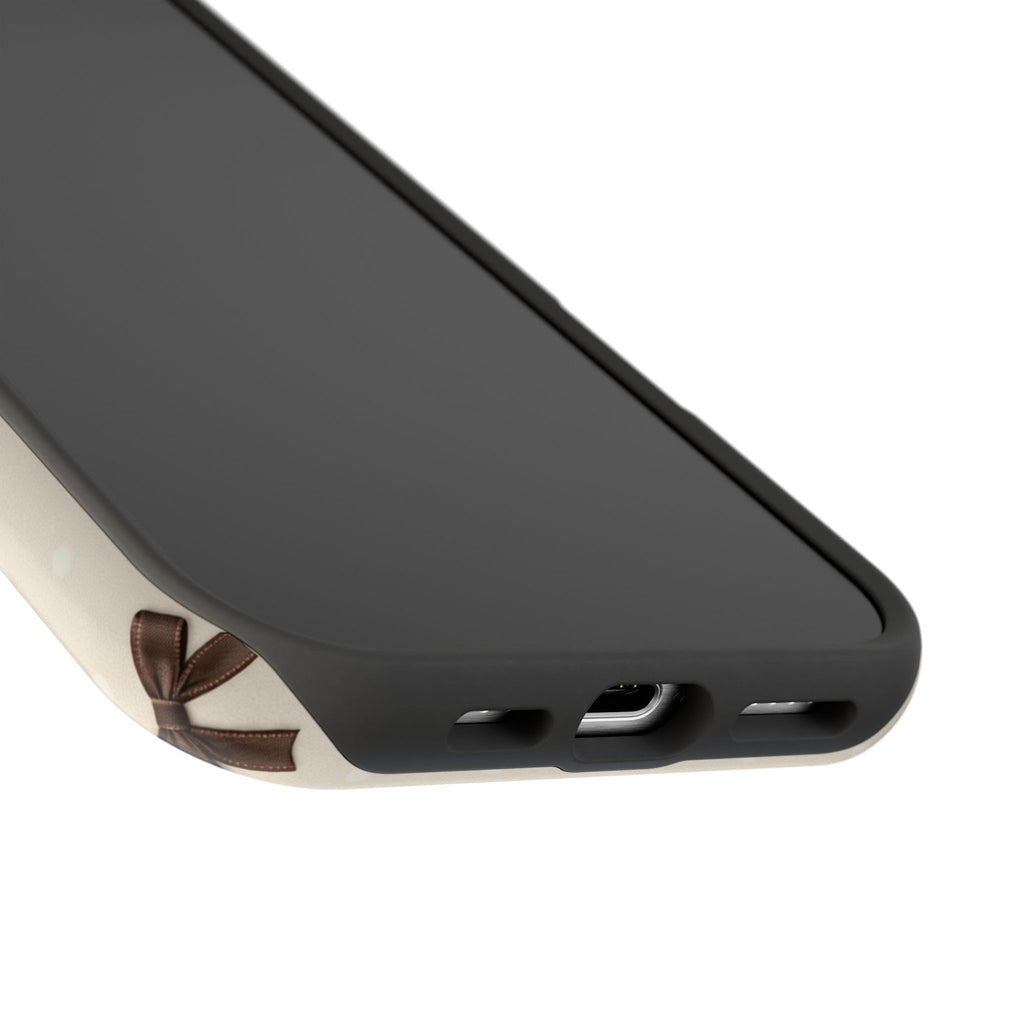 Café Crème Bows MagSafe-Compatible Magnetic iPhone Case