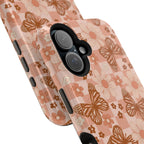 Boho Checkers - Floral Butterfly Magnetic iPhone Case