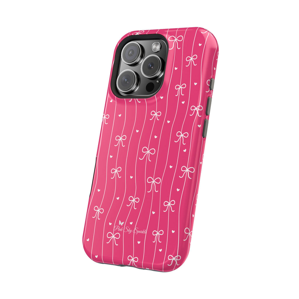 Hearts & Bows | Pink Magnetic iPhone Case