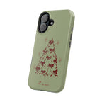 Holiday Bow Tree Magnetic iPhone Case – Sage Green Christmas Edition