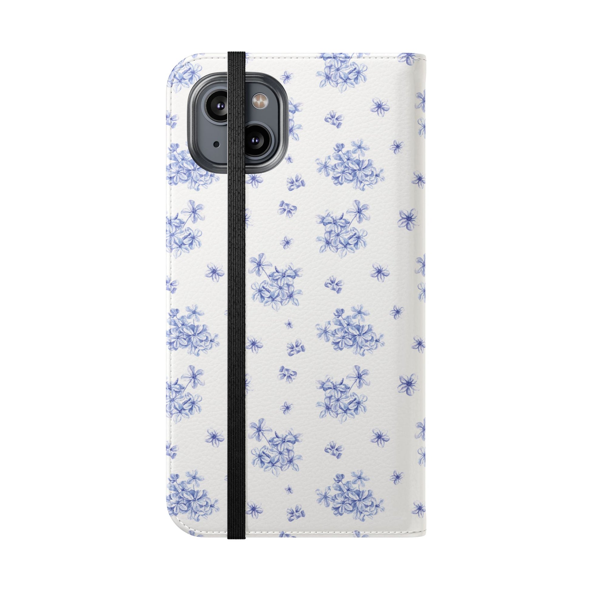 Blue Bloom Wallet Flip Case for iPhone