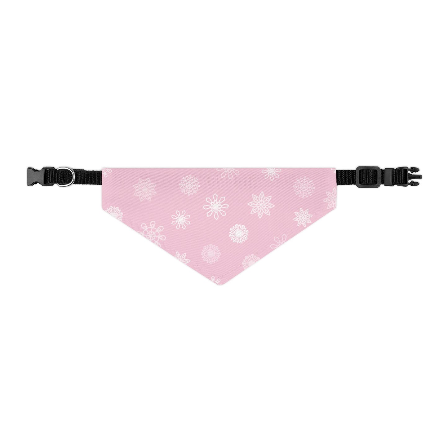 Bandana para mascotas con copos de nieve rosados ​​y collar ajustable: accesorio para mascotas para el invierno y las fiestas