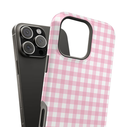 Pink Gingham Magnetic iPhone Case