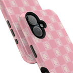 Pink Checkered Ghost Magnetic iPhone Case