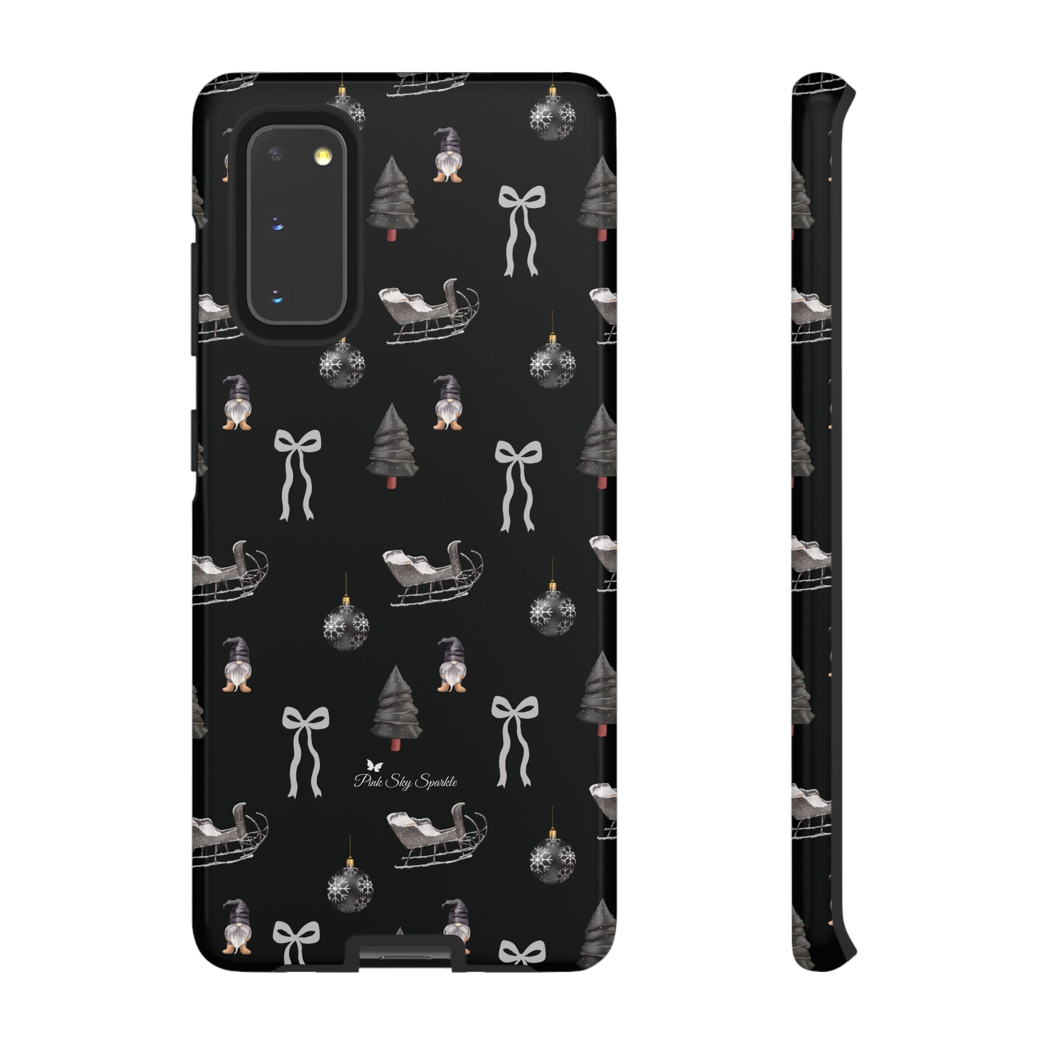 Sleigh in Grey Samsung Galaxy Phone Case – Chic Monochrome Christmas Edition