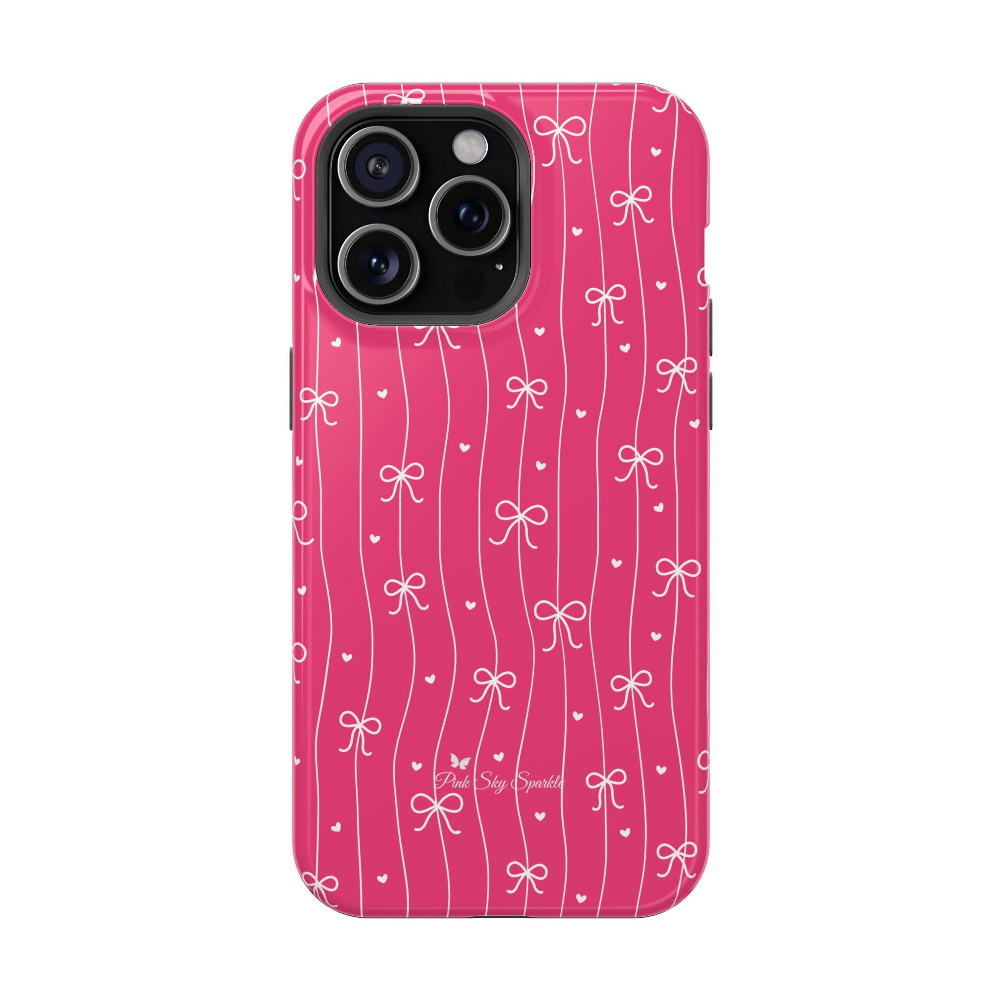 Hearts & Bows | Pink Magnetic iPhone Case