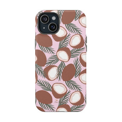 Coque magnétique pour iPhone Motif adorable bouquet de noix de coco