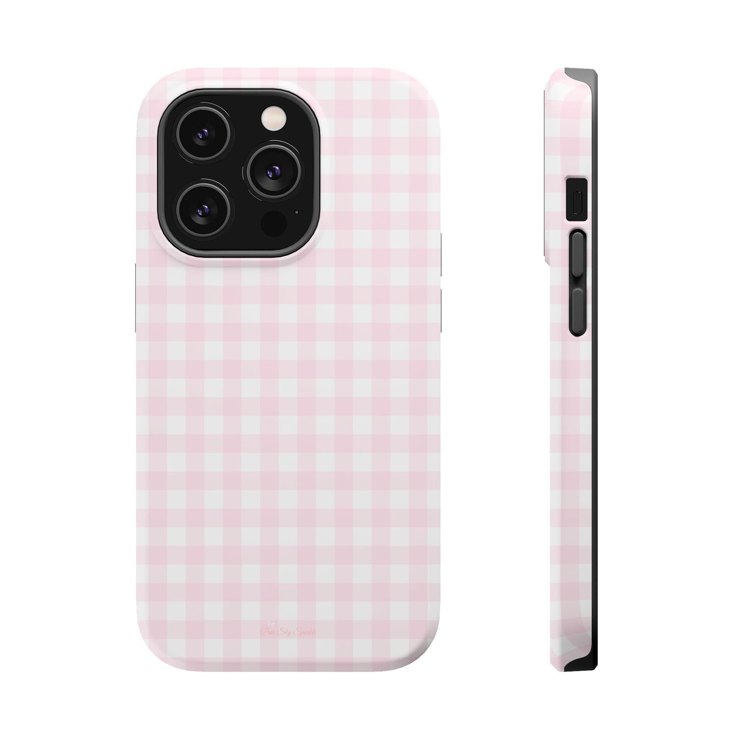 Baby Pink Gingham Magnetic iPhone Case