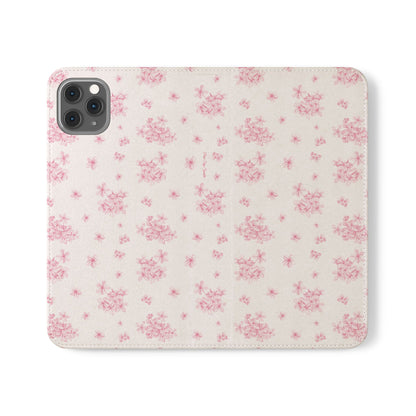 Pink Bloom Wallet Flip Case for iPhone