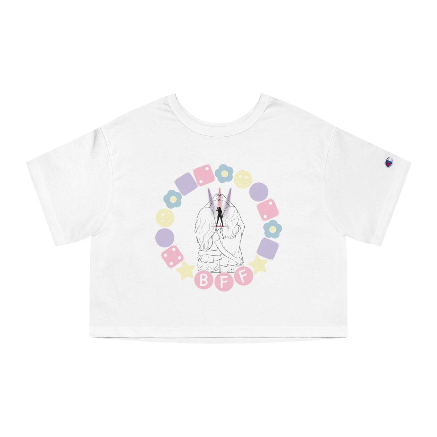 BFF Cropped Champion Brand Concert T-Shirt - Music Festival Tee