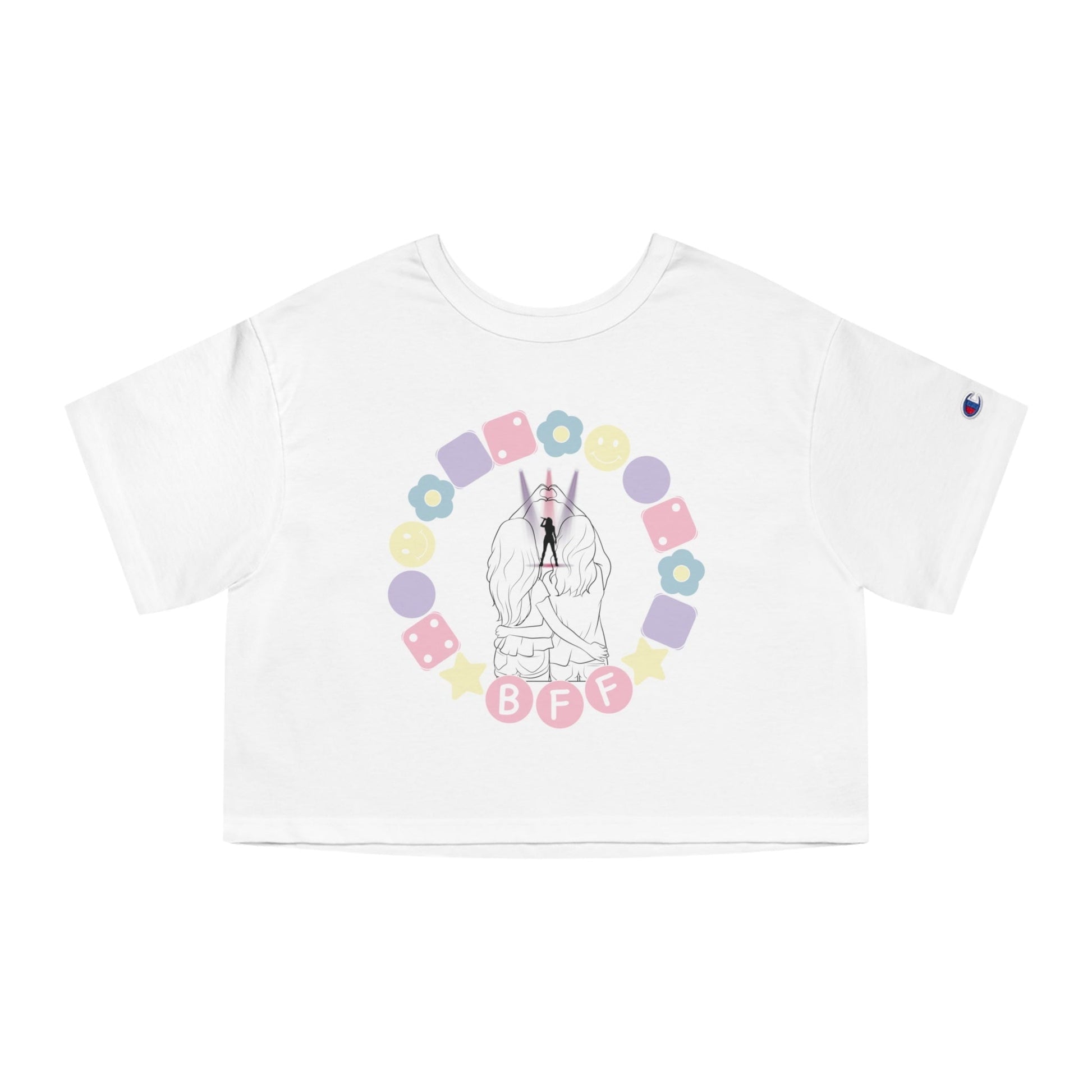 BFF Cropped Champion Brand Concert T-Shirt - Music Festival Tee