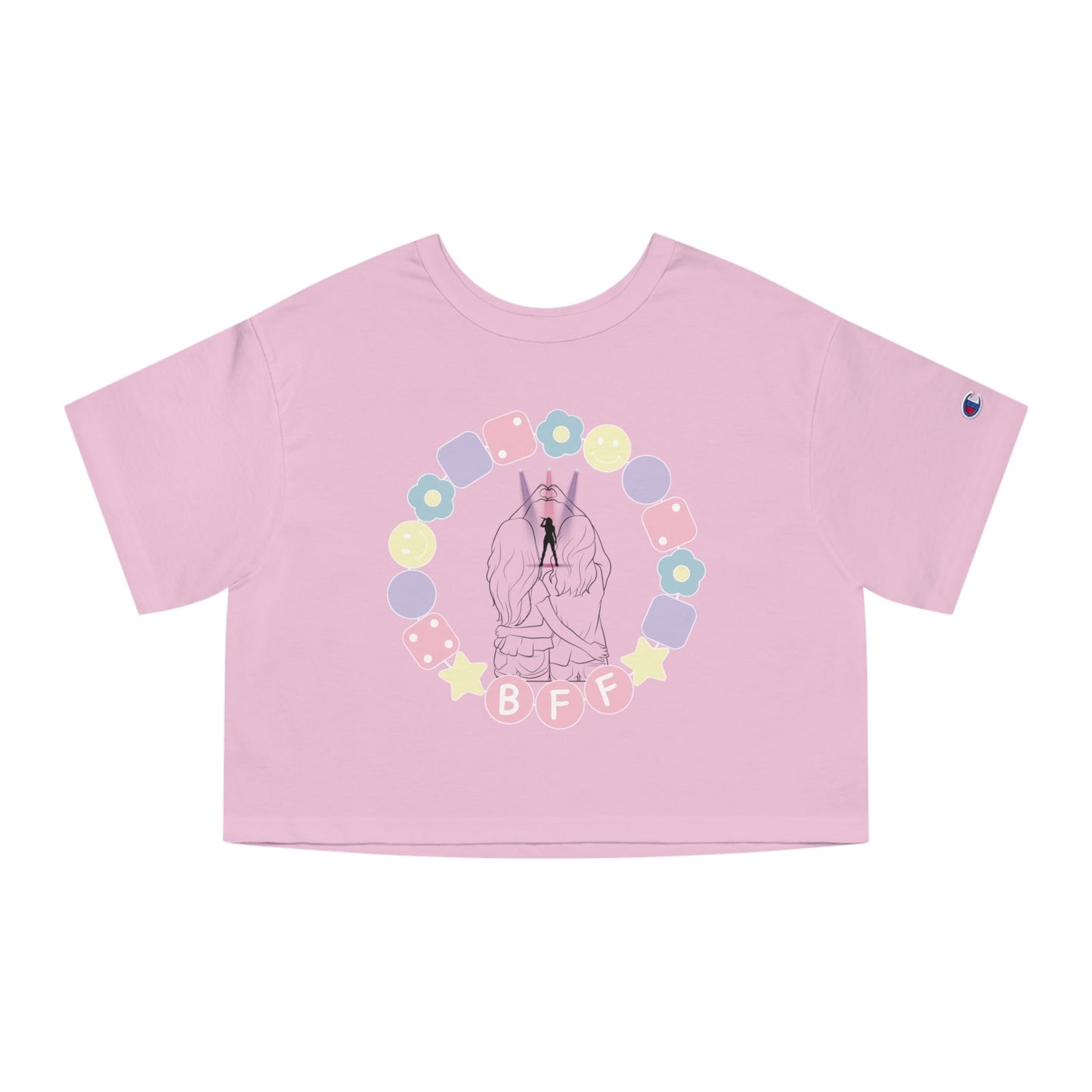 BFF Cropped Champion Brand Concert T-Shirt - Music Festival Tee