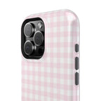 Baby Pink Gingham Magnetic iPhone Case