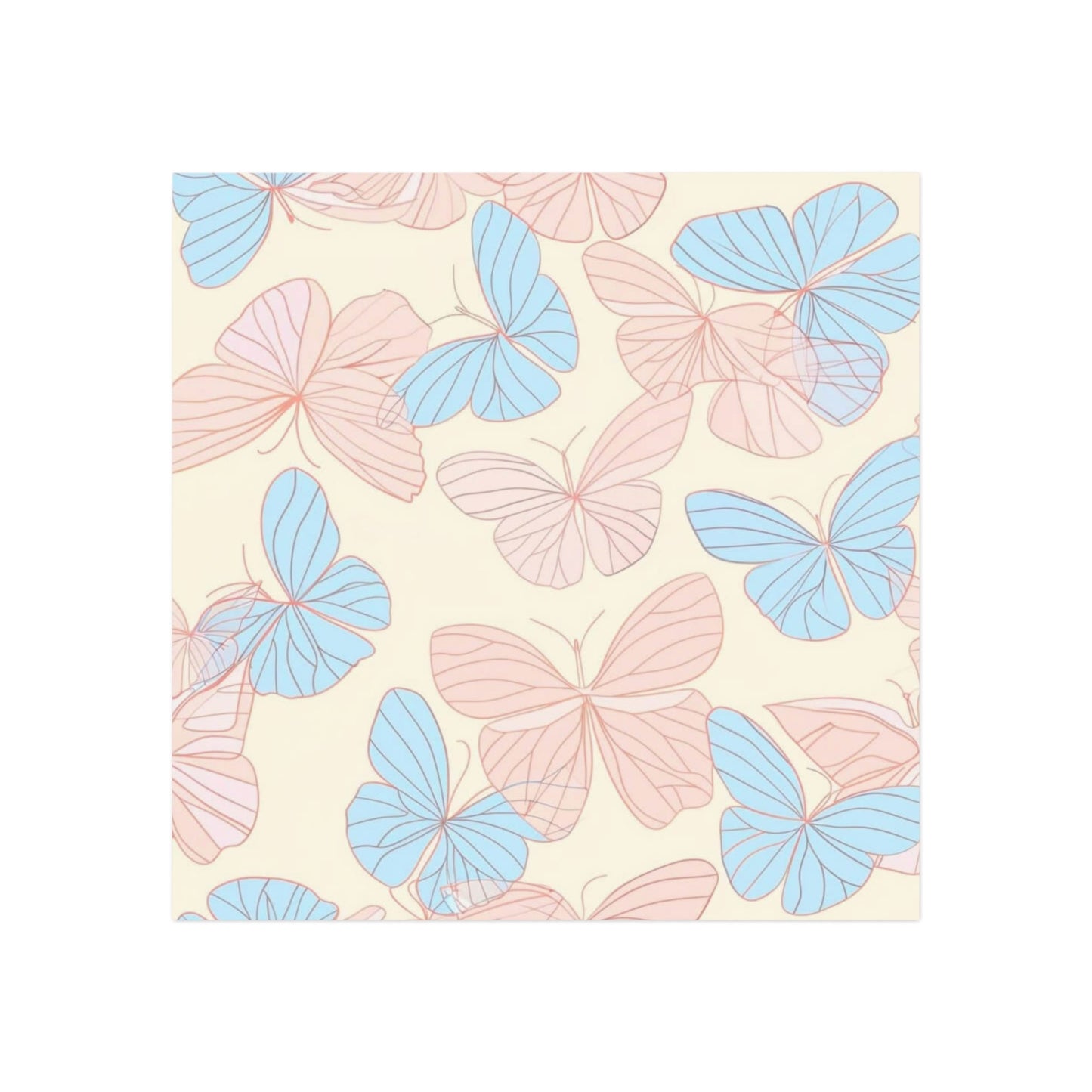 Beautiful Pink and Blue Butterfly Square Magnet