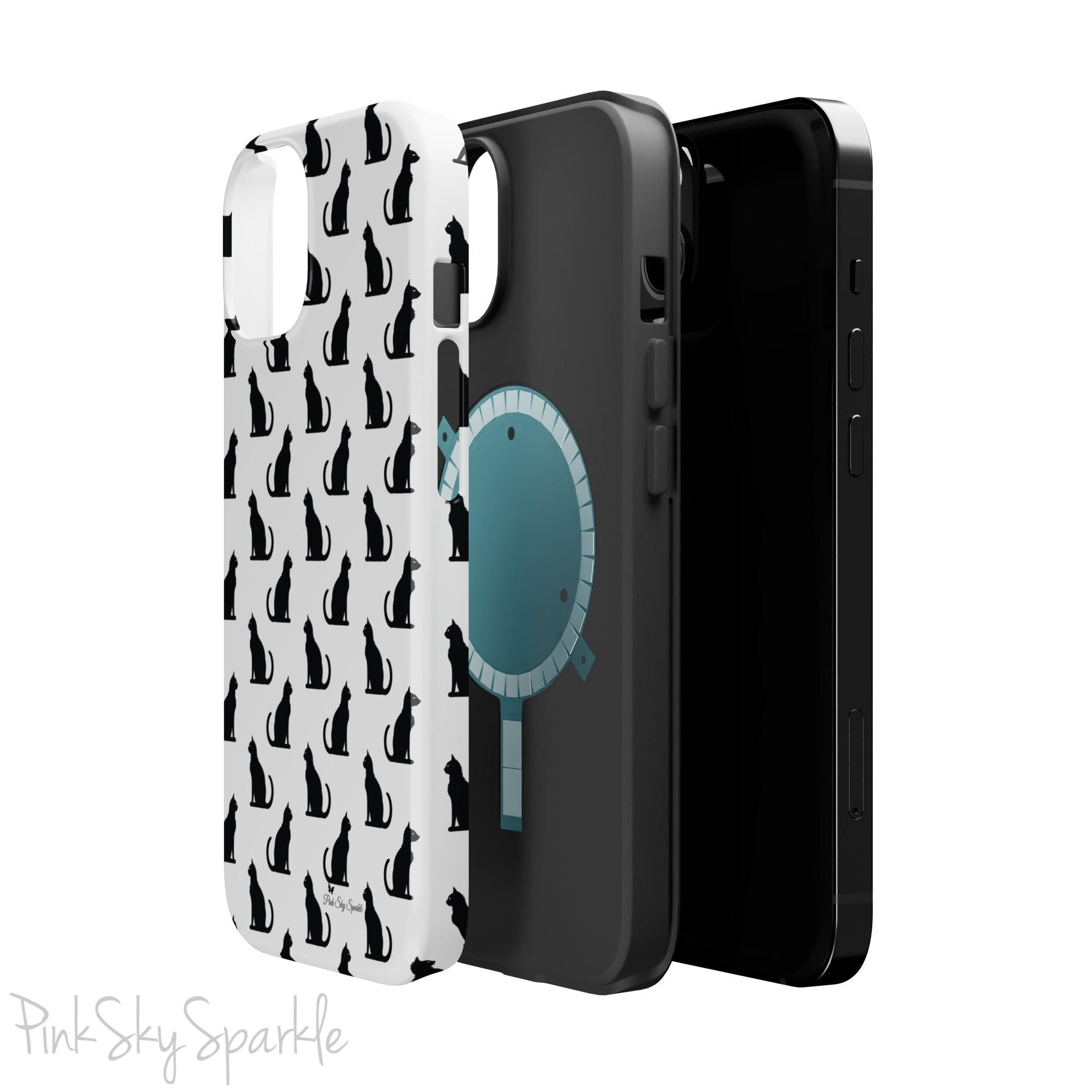 Black Cat Magnetic Tough iPhone Case