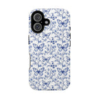 Blue Butterfly Toile Magnetic iPhone Case