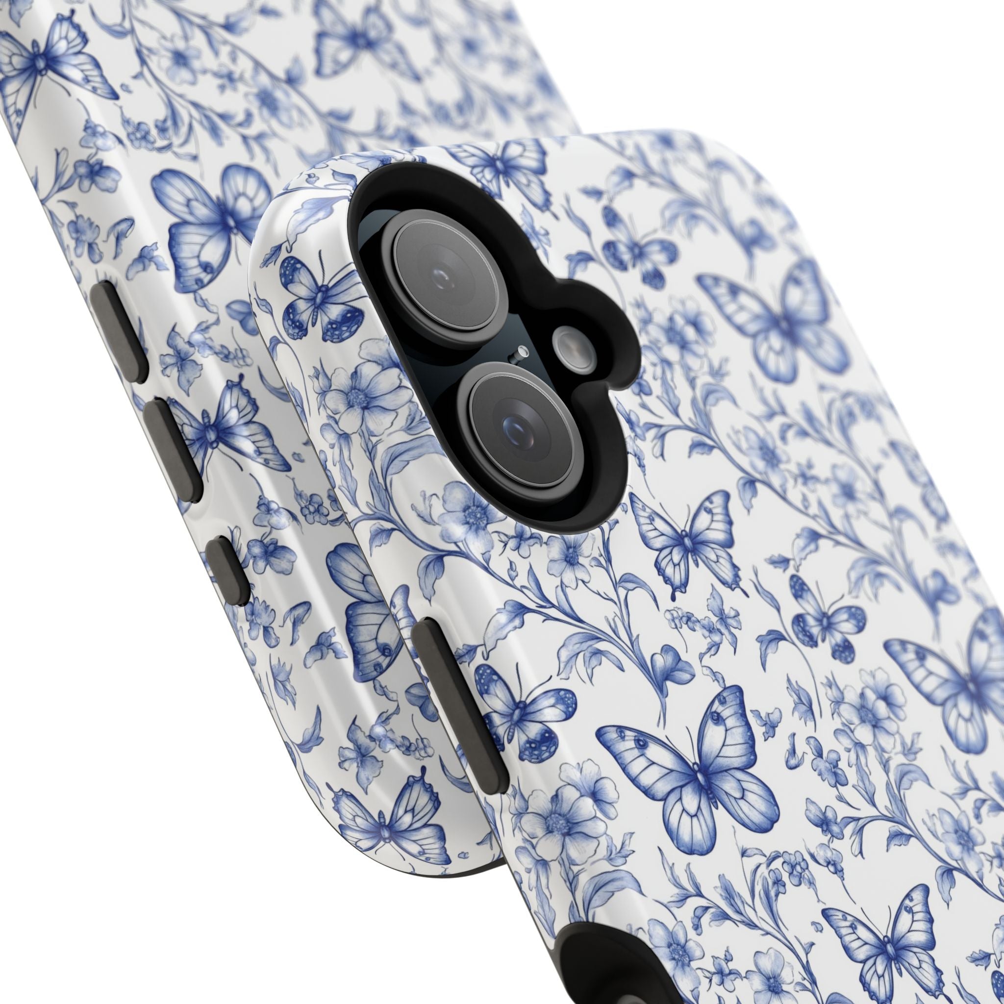 Blue Butterfly Toile Magnetic iPhone Case