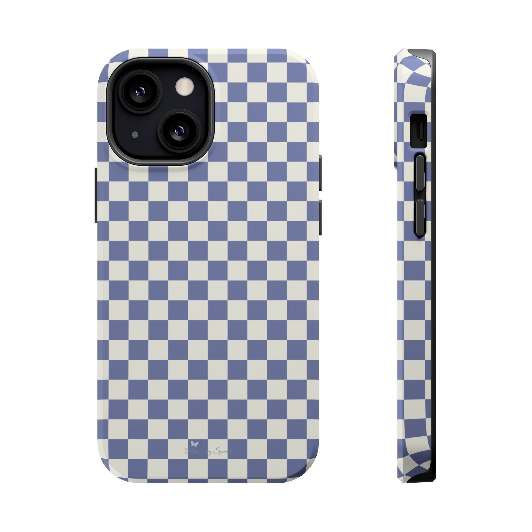 Blue Checkerboard Magnetic iPhone Case