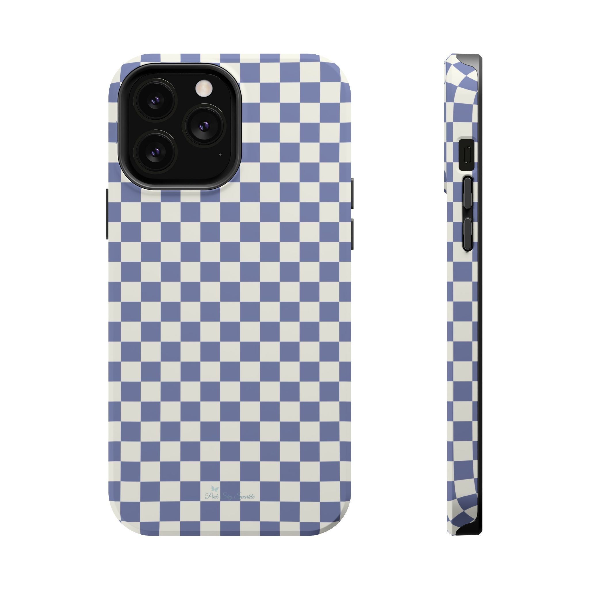 Blue Checkerboard Magnetic iPhone Case