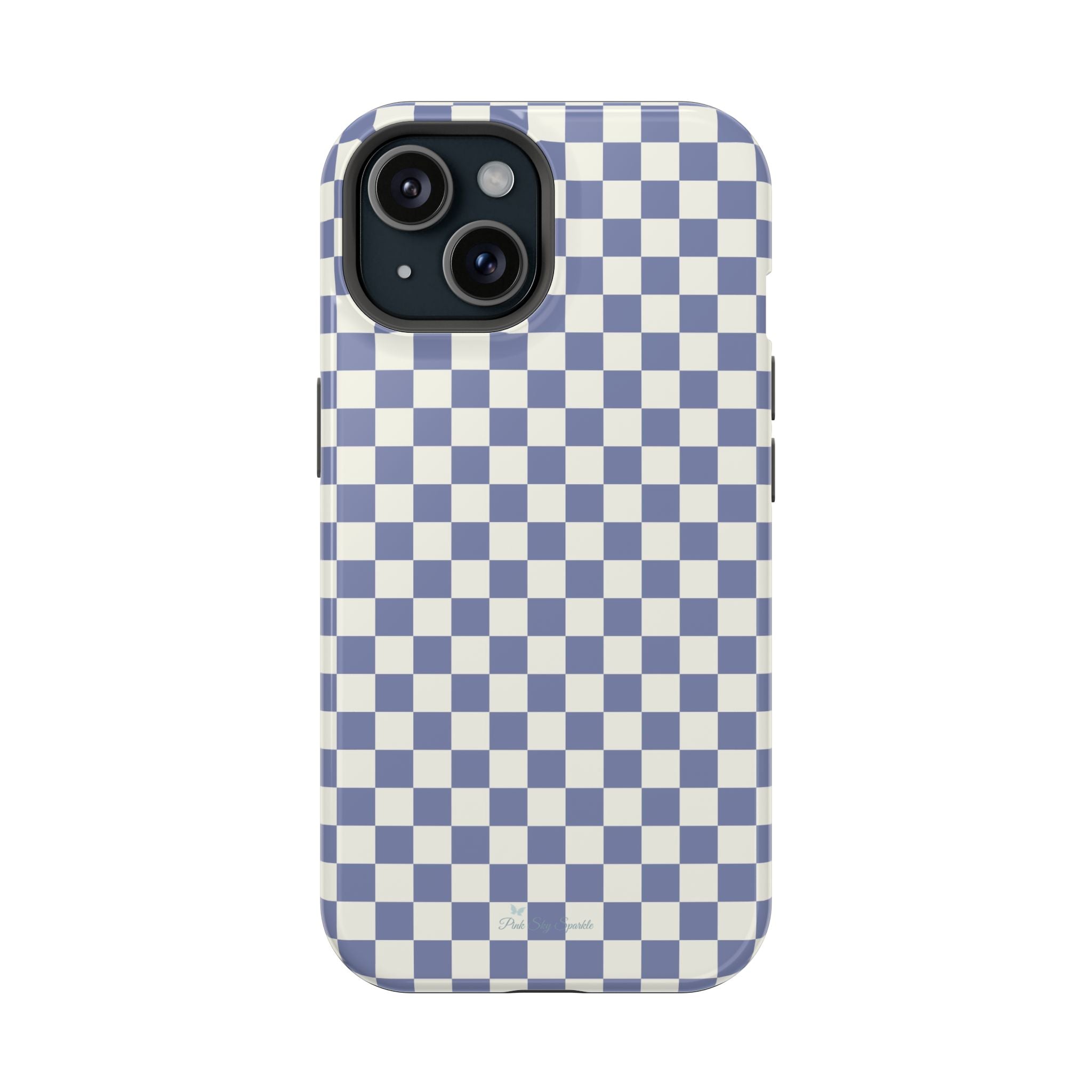 Blue Checkerboard Magnetic iPhone Case