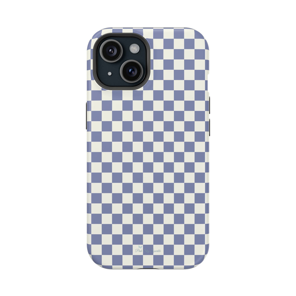Blue Checkerboard Magnetic iPhone Case