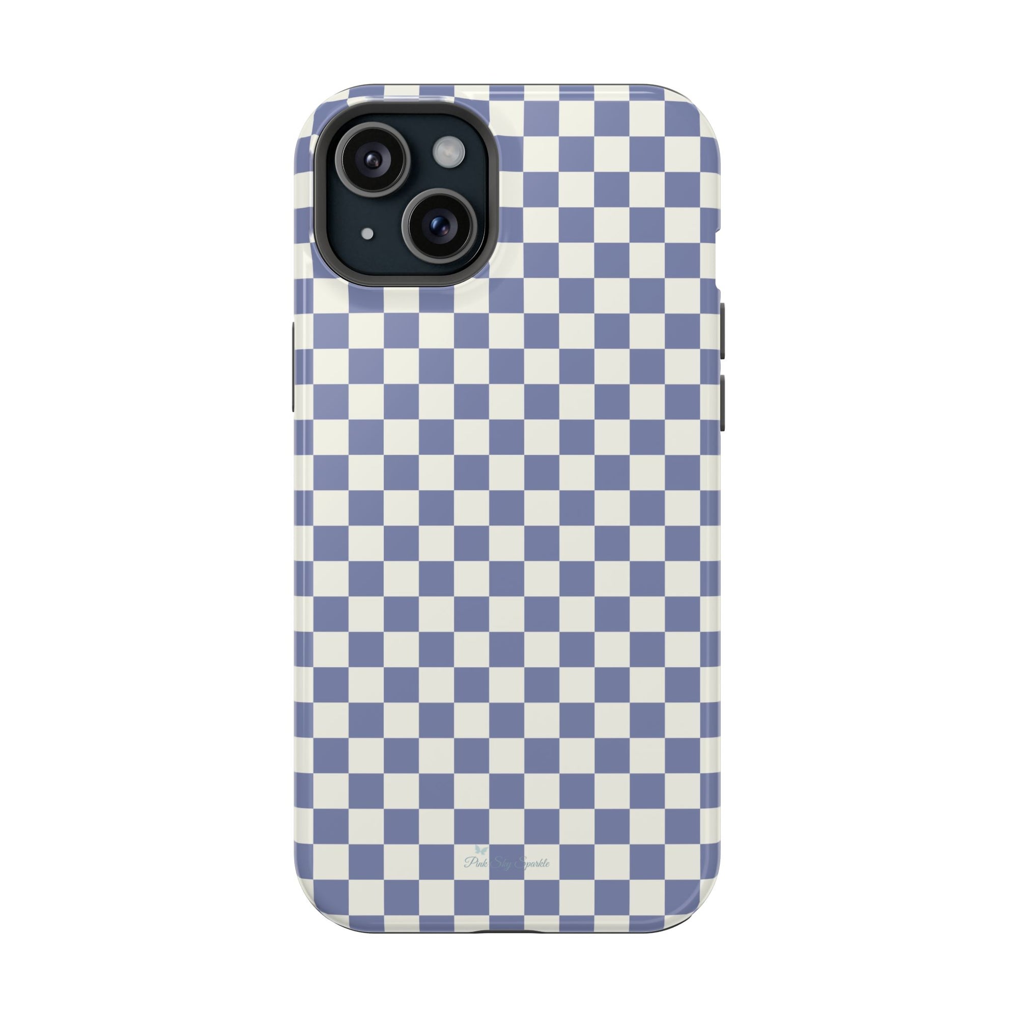 Blue Checkerboard Magnetic iPhone Case