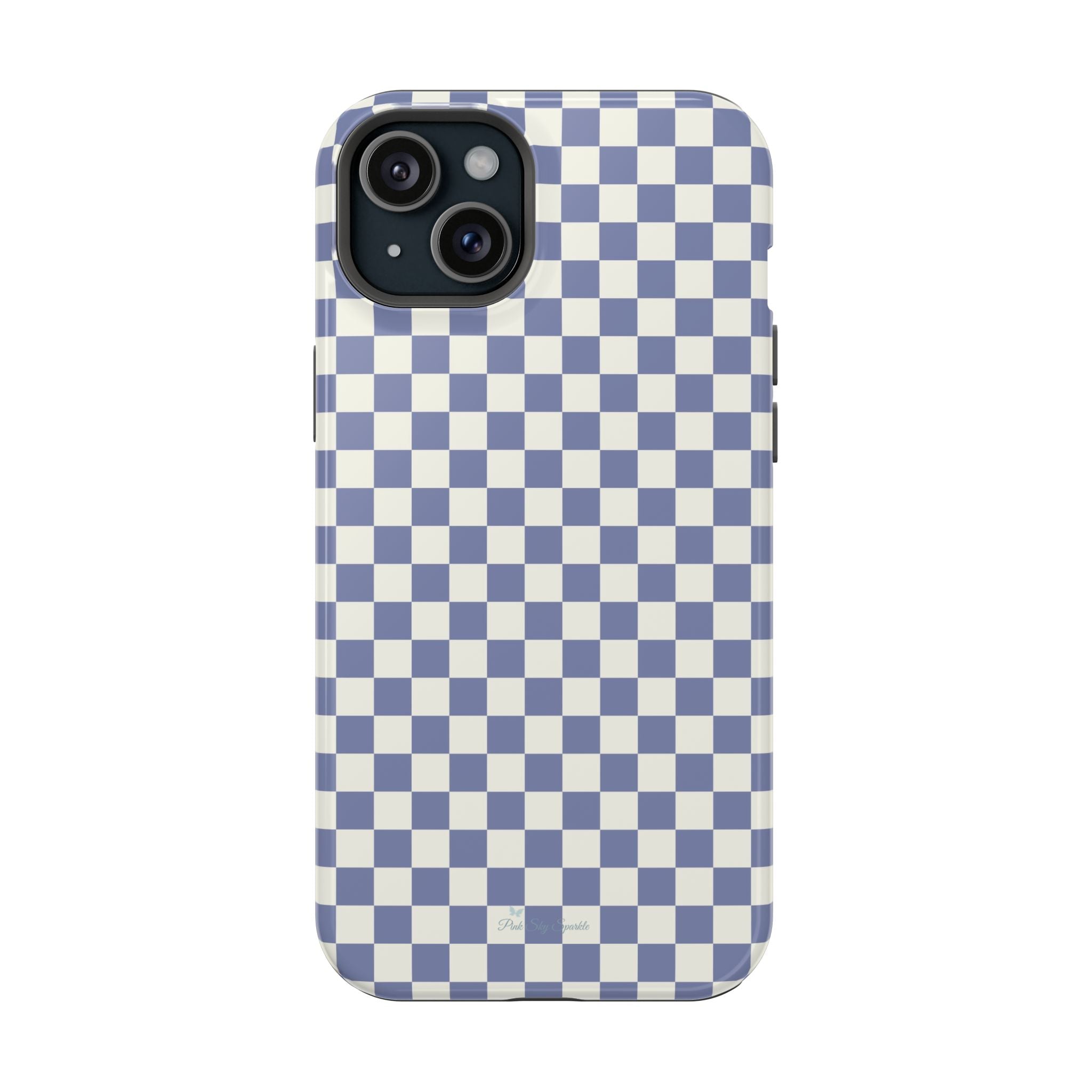 Blue Checkerboard Magnetic iPhone Case