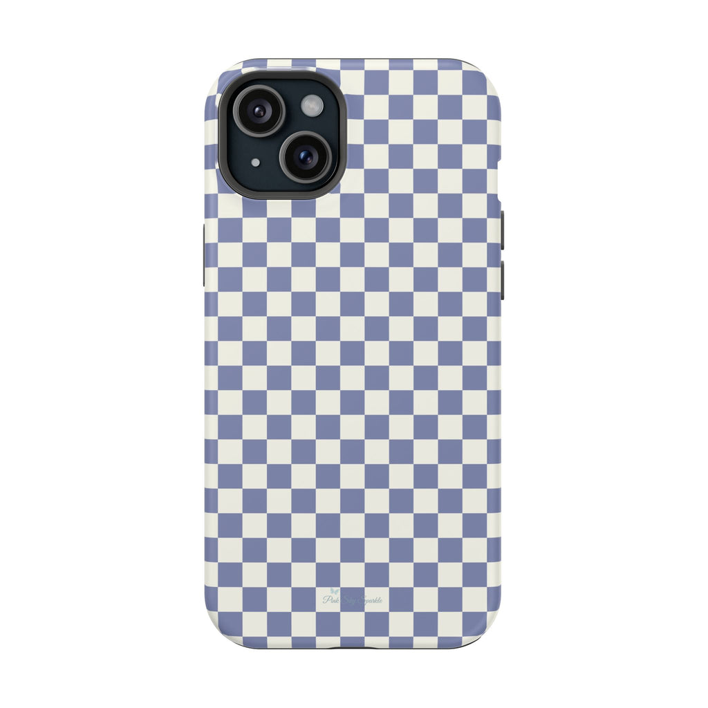 Blue Checkerboard Magnetic iPhone Case