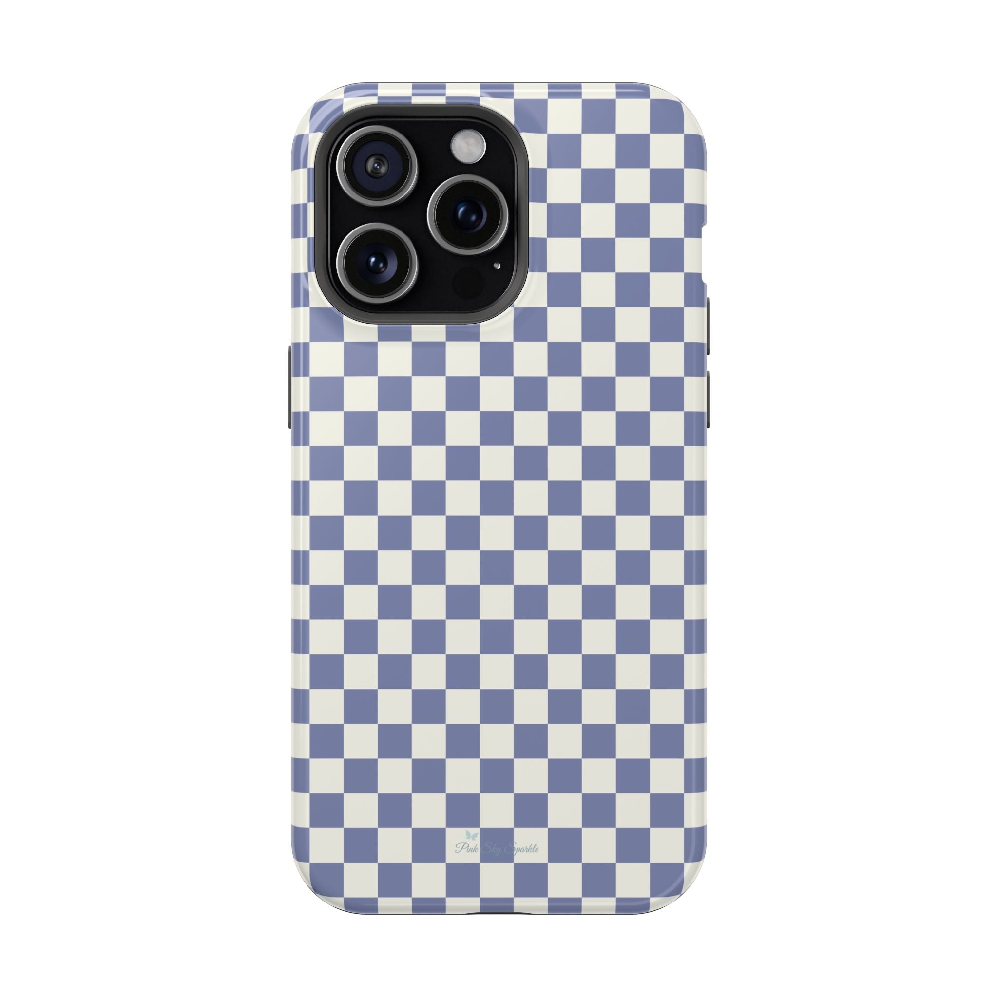 Blue Checkerboard Magnetic iPhone Case
