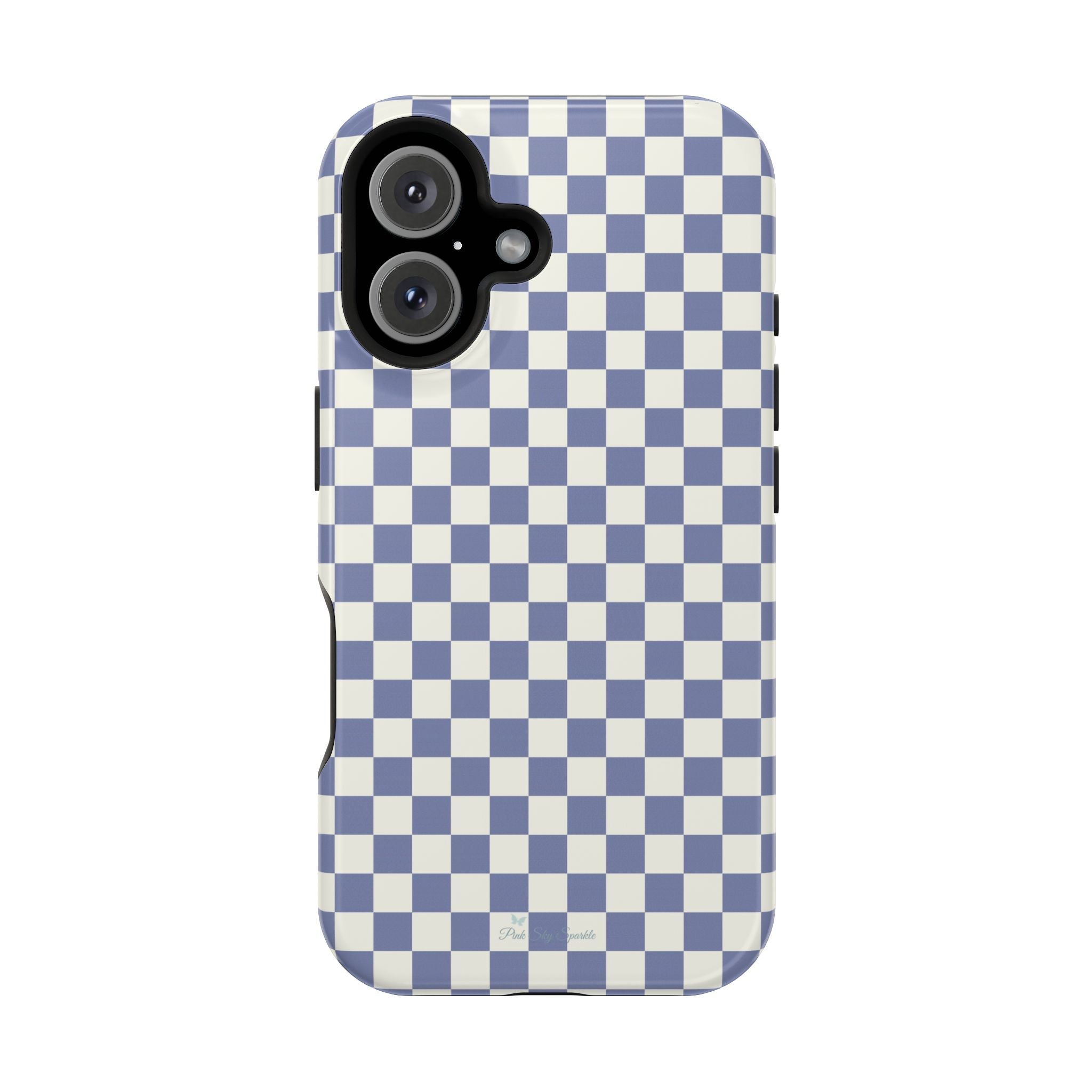 Blue Checkerboard Magnetic iPhone Case