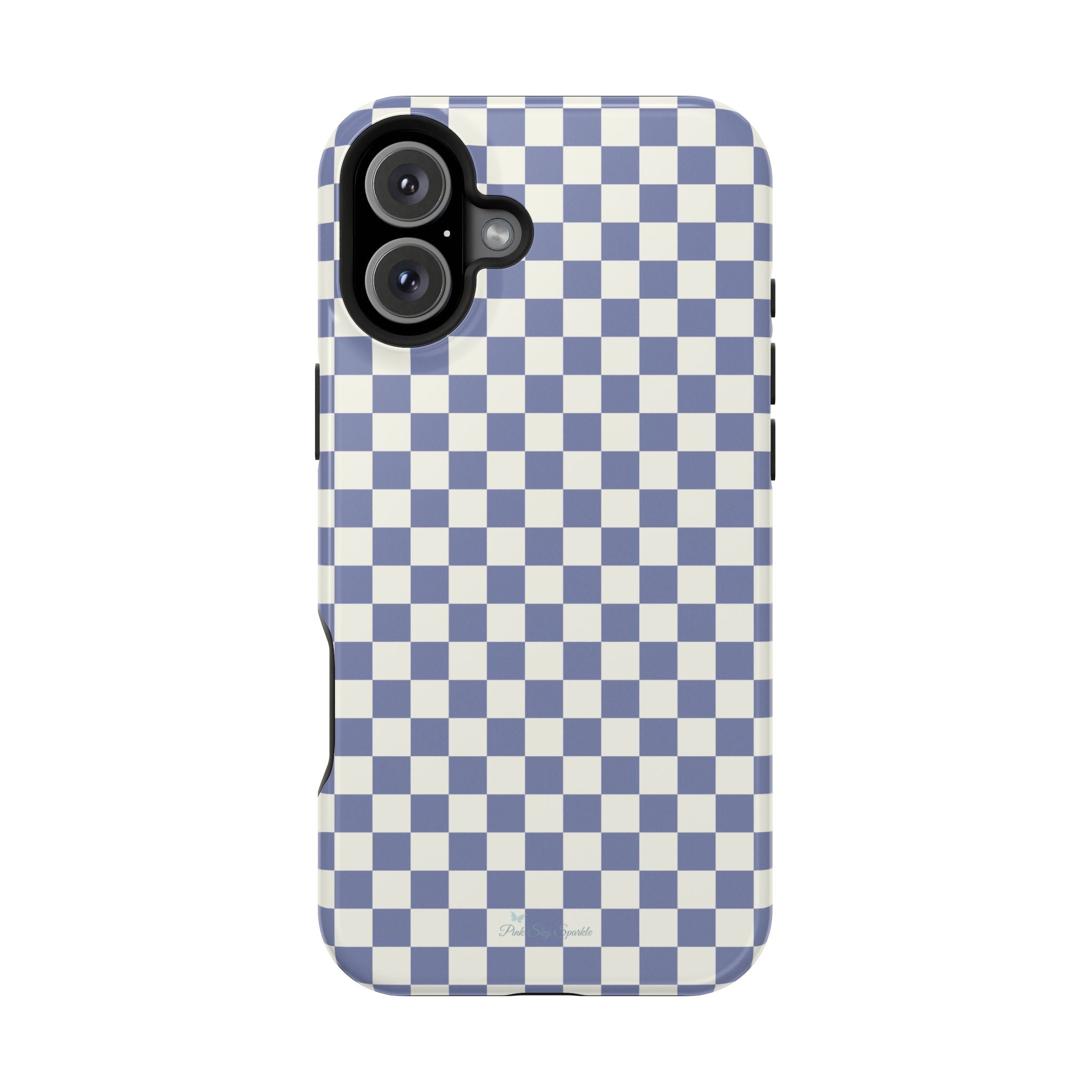 Blue Checkerboard Magnetic iPhone Case