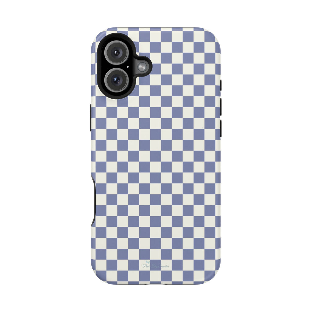 Blue Checkerboard Magnetic iPhone Case