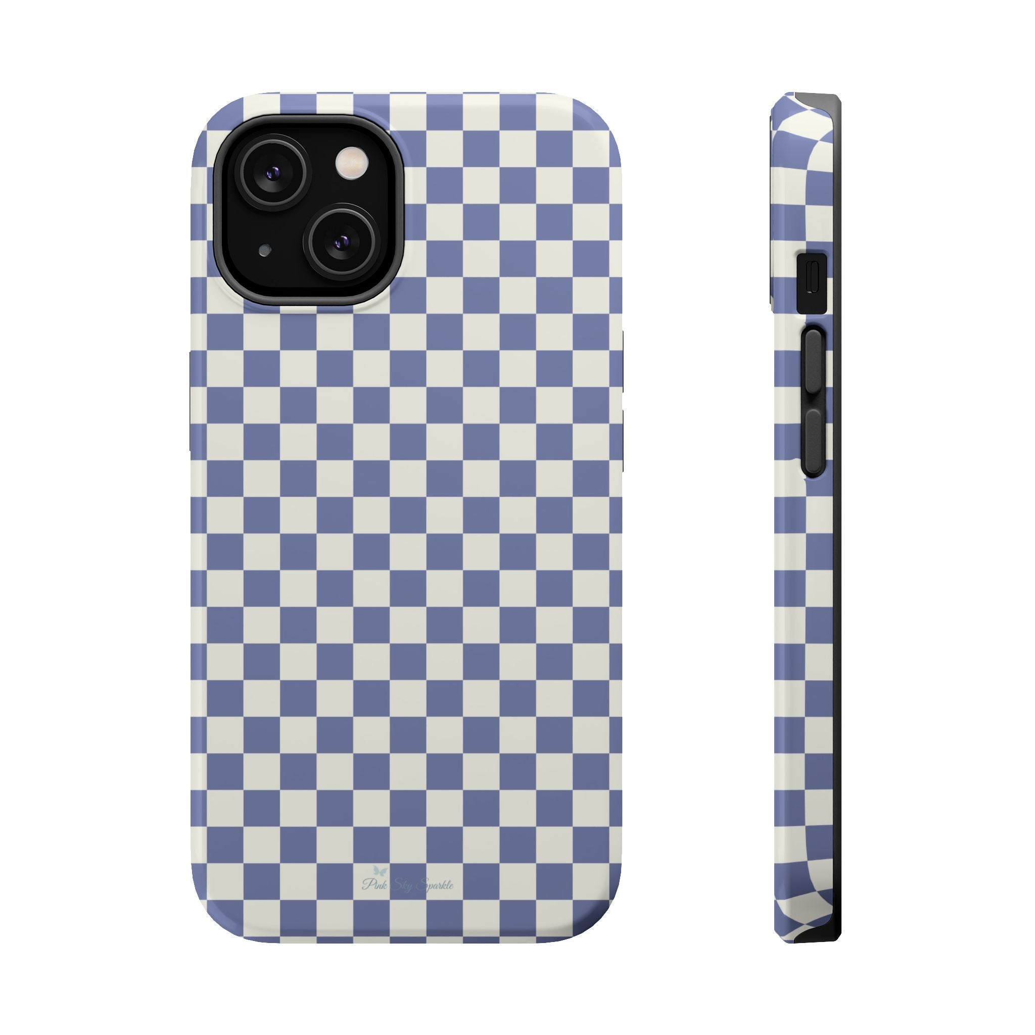 Blue Checkerboard Magnetic iPhone Case