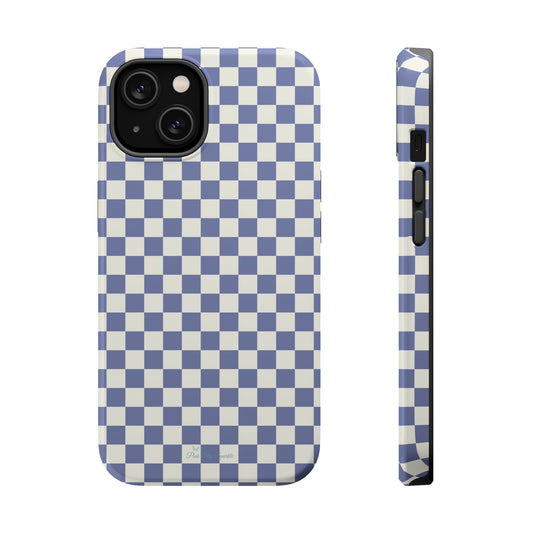 Blue Checkerboard Magnetic iPhone Case