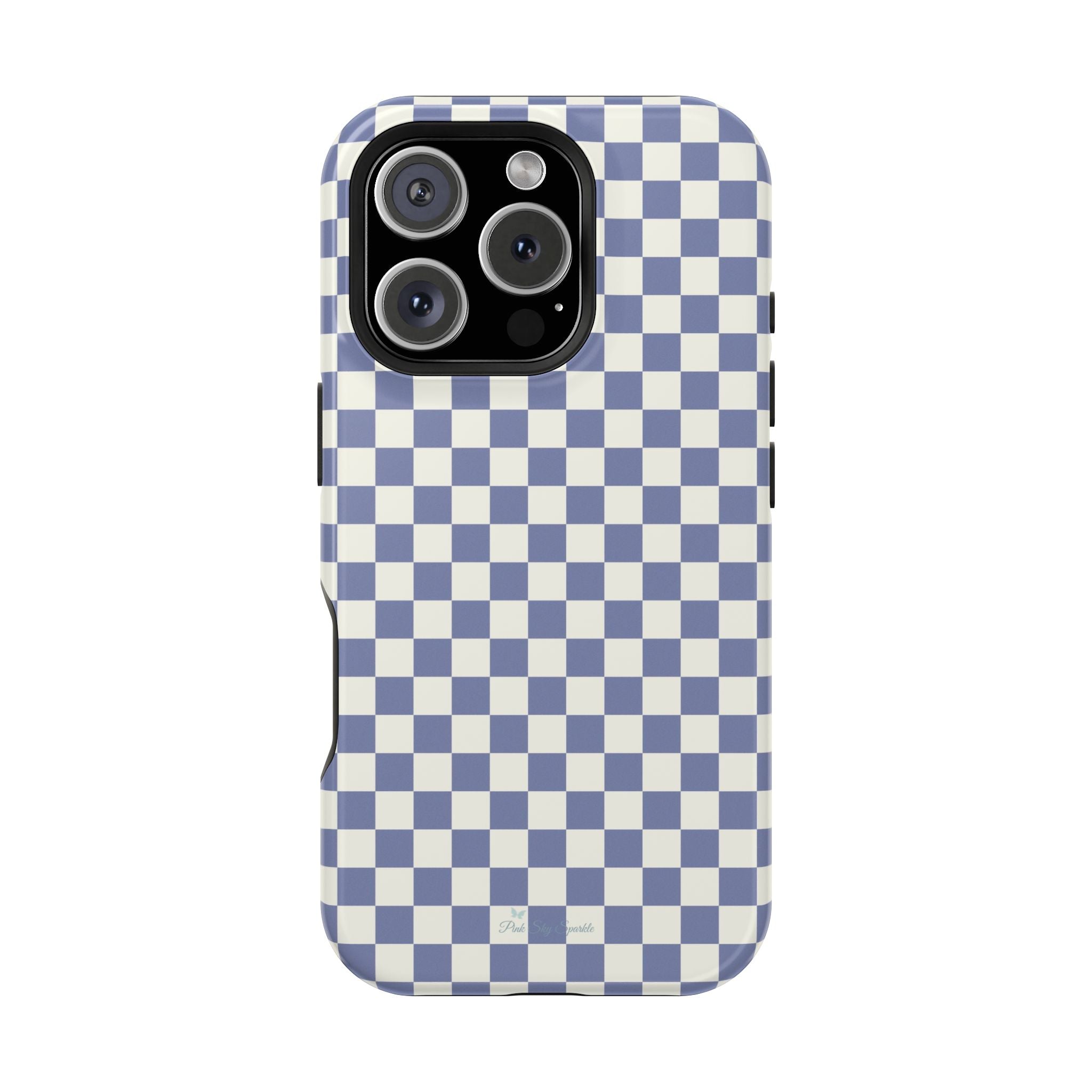 Blue Checkerboard Magnetic iPhone Case