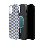 Blue Checkerboard Magnetic iPhone Case