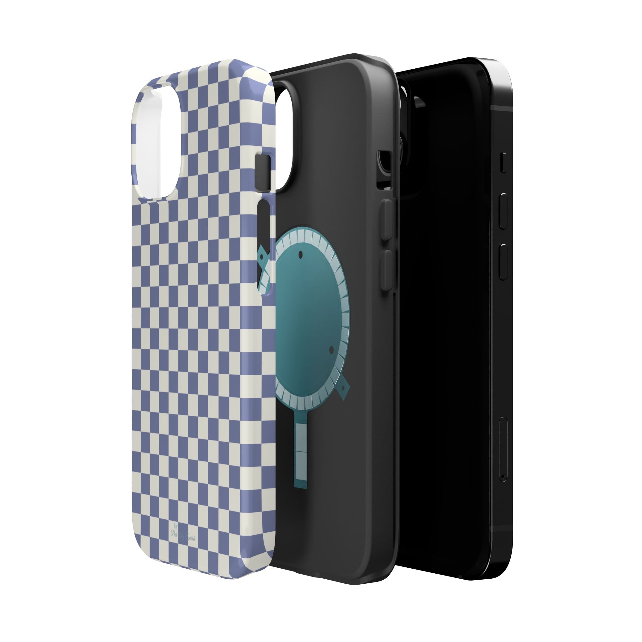 Blue Checkerboard Magnetic iPhone Case