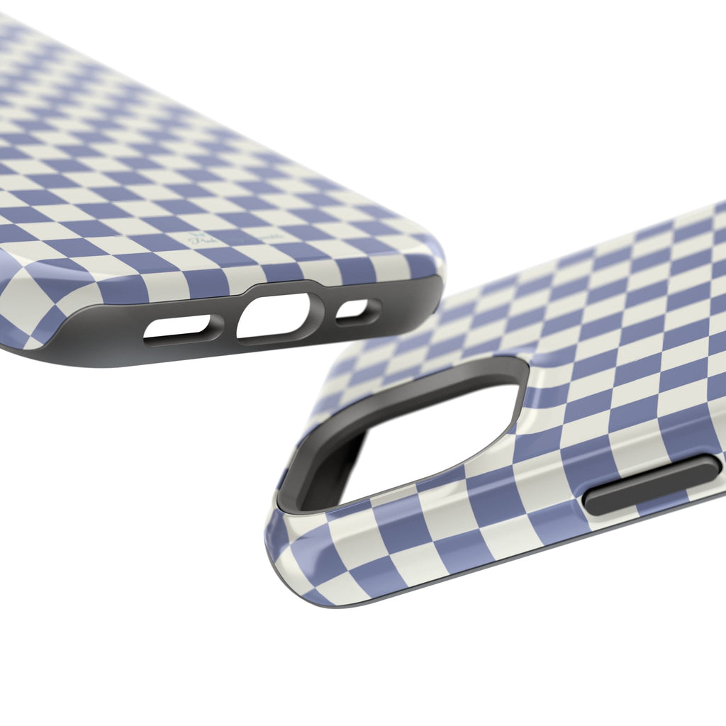 Blue Checkerboard Magnetic iPhone Case