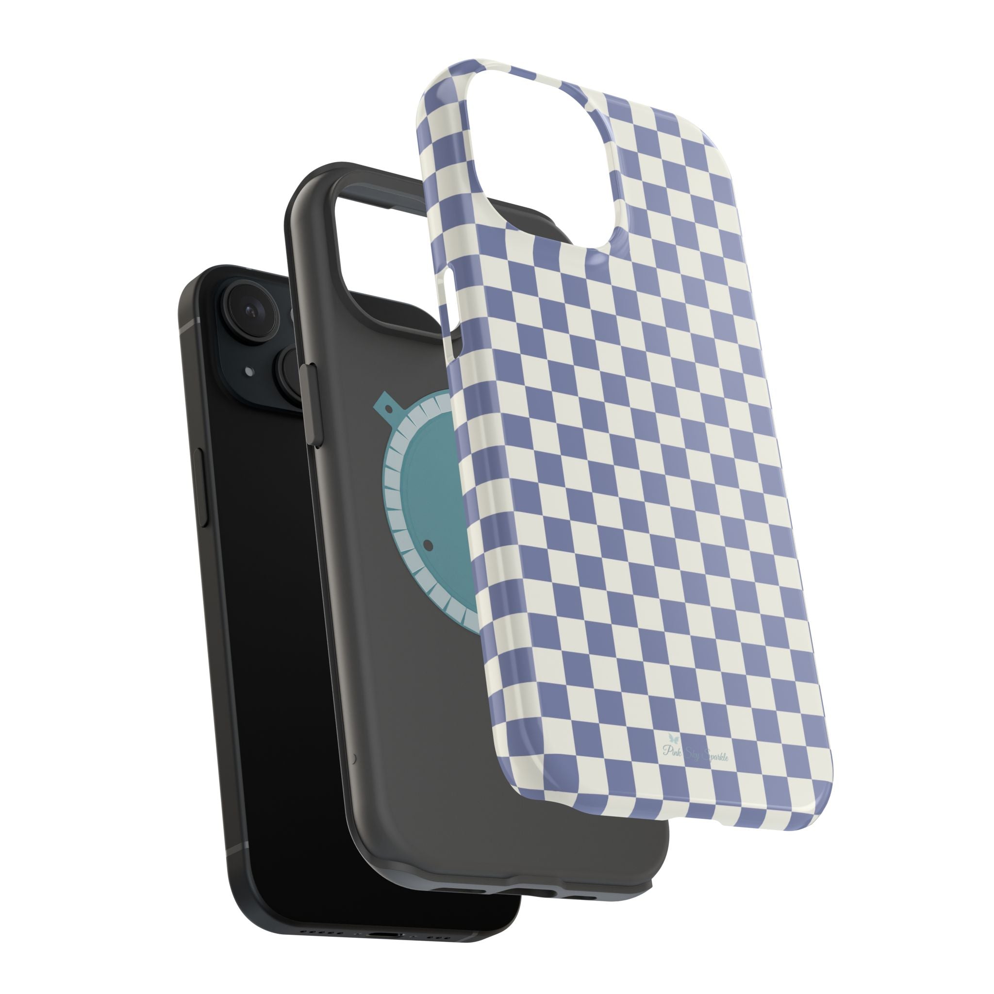Blue Checkerboard Magnetic iPhone Case
