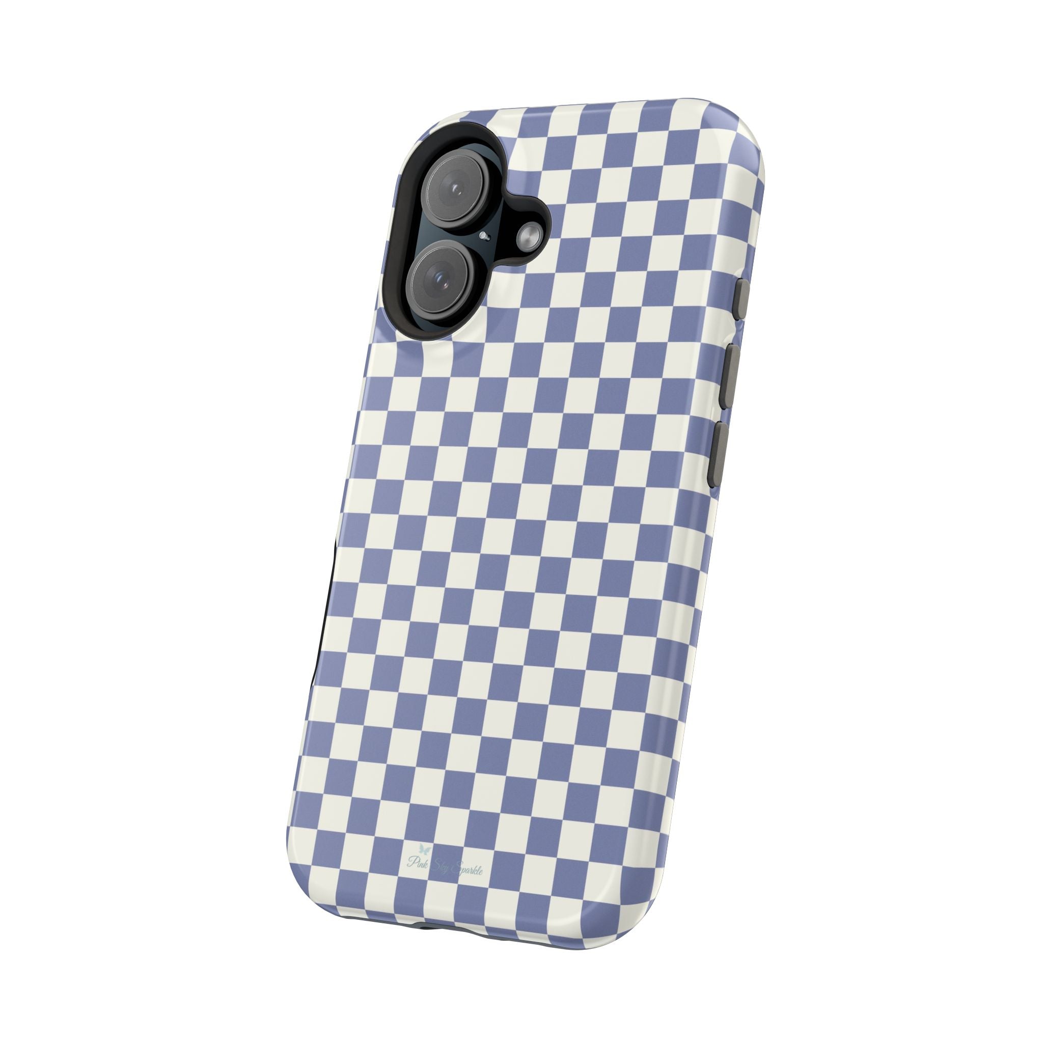 Blue Checkerboard Magnetic iPhone Case